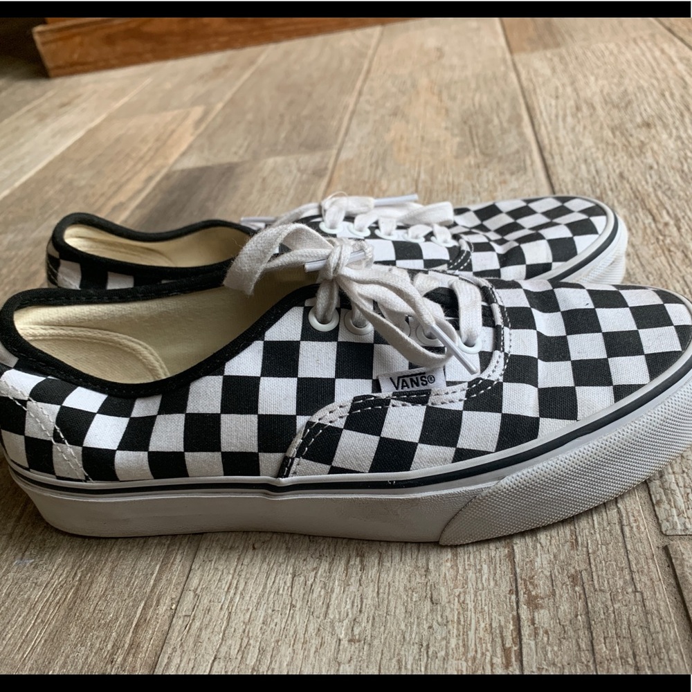 Black and White checkered Authentic Vans